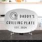 Grilling BBQ Plate, Personalized Serving Tray Platter, Father's Day Gift for BBQ Lover, Gifts for Him, Outdoor Poolside, Christmas for Dad