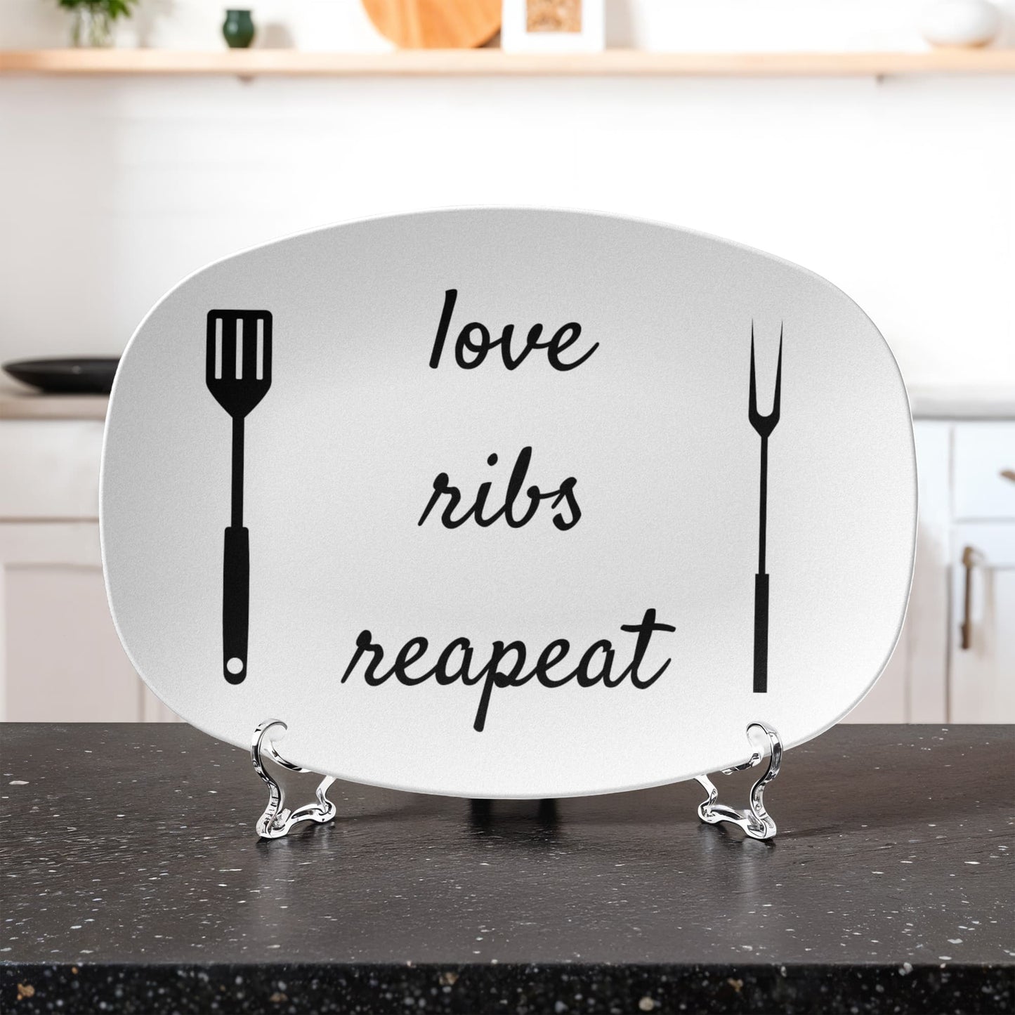 Love, ribs, repeat Platter, Funny Serving Platter, Funny Gift For Her Him, Recipe Plate, Birthday Fathers Day Gift For Mom Dad