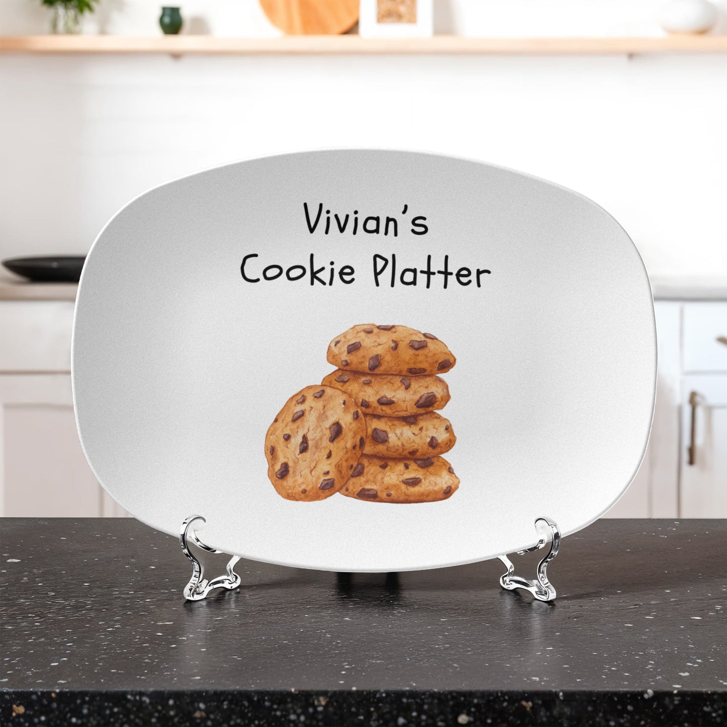 Personalized Cookie Plate, Custom Name Plate, Add Custom Name, Personalized Gift, Cookie Lovers, 10" Polymer Dinnerware, Customizable Plates