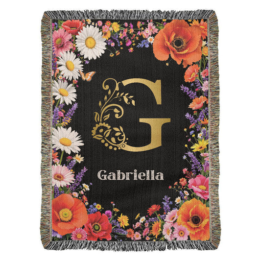 Personalized Name Blanket, Custom  Floral Blanket With Name
