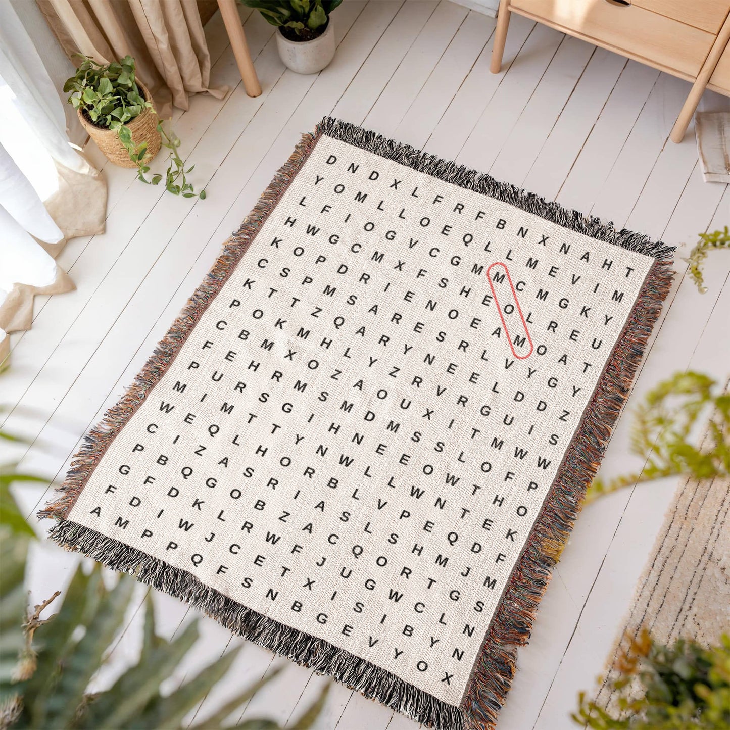 Custom Word Search Mom Woven Blanket, Personalized Kids Names Blanket, Decorative Throw, Mothers Day or Mom's Birthday Gift Custom Blanket