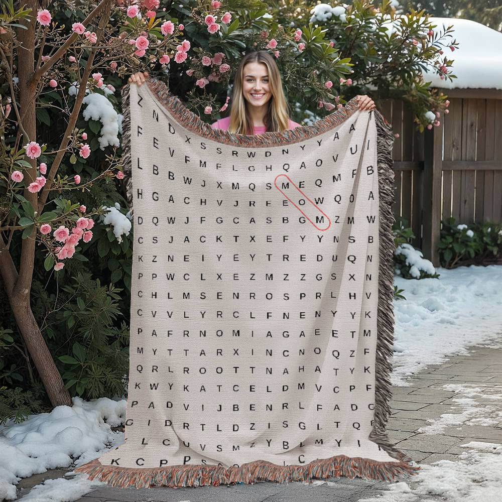 Custom Word Search Mom Woven Blanket, Personalized Kids Names Blanket, Decorative Throw, Mothers Day or Mom's Birthday Gift Custom Blanket