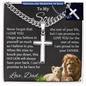 Personalized Cross With Cuban Link Chain, To My Son  Cross Chain Necklace, Engraved Cross Chain, Graduation Chain For Son