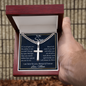 Name Engraved Cross Chain, To My Son Cross Chain From Mom, Graduation Gift for Son, Birthday Gift for Son, Faith Cross Chain, Cuban Link Chain