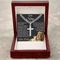 Personalized Cross With Cuban Link Chain, To My Son  Cross Chain Necklace, Engraved Cross Chain, Graduation Chain For Son