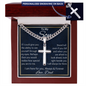 To My Son Cross Chain Necklace, Custom Name Engraved Chain, Graduation Gift for Son from Mom or Dad, Birthday Gift For Son