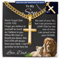 Personalized Cross With Cuban Link Chain, To My Son  Cross Chain Necklace, Engraved Cross Chain, Graduation Chain For Son