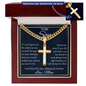 Name Engraved Cross Chain, To My Son Cross Chain From Mom, Graduation Gift for Son, Birthday Gift for Son, Faith Cross Chain, Cuban Link Chain