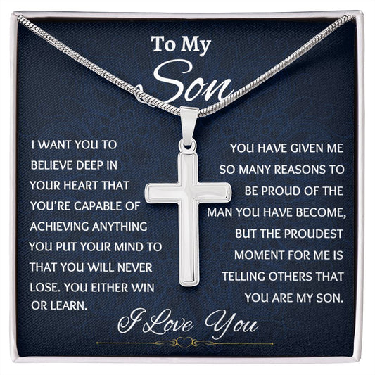 To My Son Believe You're Capable Cross Necklace Amazon