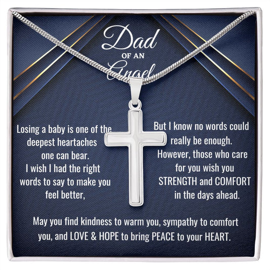 Dad of An Angel Cross Necklace, Sympathy Gift