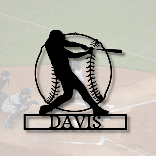 Custom  Metal Monogram, Baseball Love Artwork For Him, Livid Wall Hanging ,First Home Run  Gift From Her.