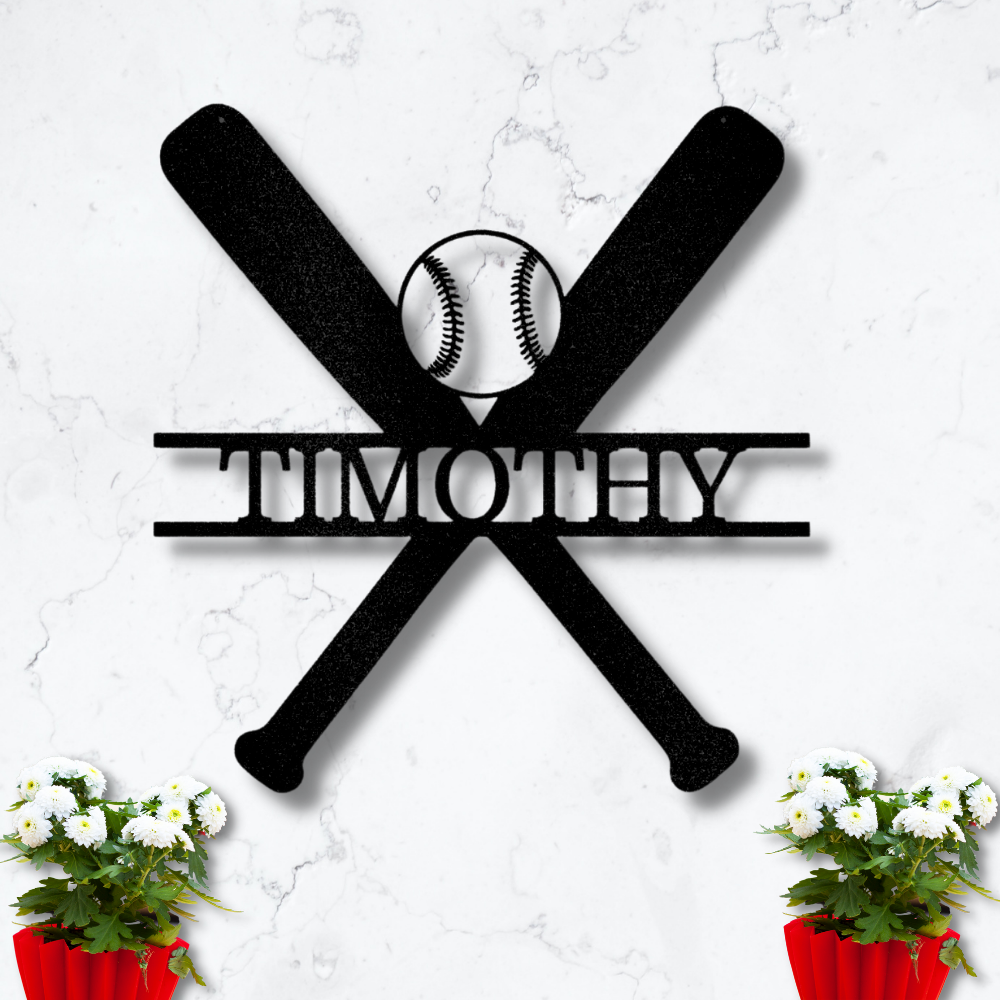 Custom Swing Batter Monogram, Baseball Metal Plaque With Last  Name, Birthday Gift for Him, Indoor Decor