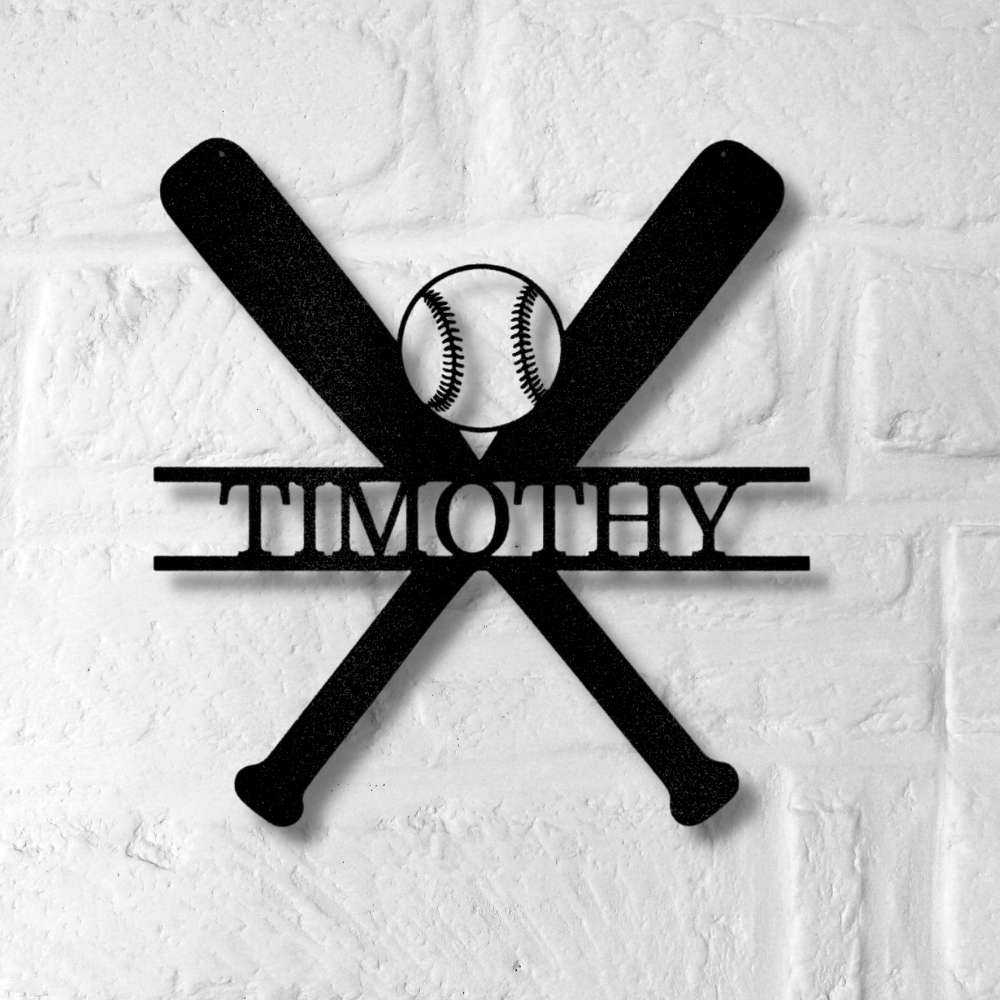 Custom Swing Batter Monogram, Baseball Metal Plaque With Last  Name, Birthday Gift for Him, Indoor Decor