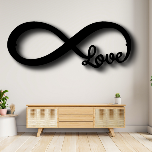 Infinite Love Metal Sign, Infinite Love Metal Art Decor, Indoor Wall Hanging, Housewarming Gift, Living Room Wall Decoration, Valentines Gift