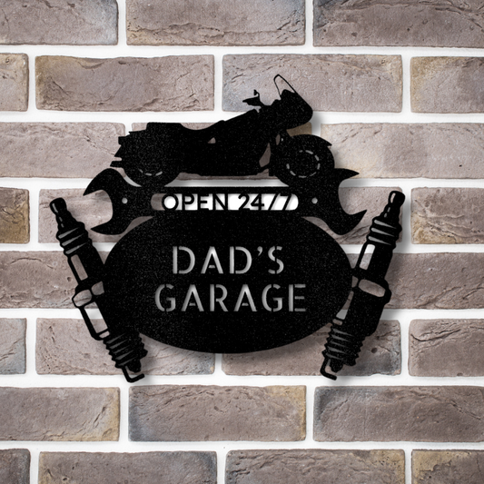 Customized Garage Sign, Cruiser Mechanic Monogram, Mechanic Gift, Biker Steel Sign, Men’s Garage Sign, Dad’s Gift, Housewarming Gift