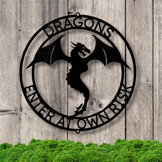 Personalized Dragon Ring Monogram, Dragon Metal Sign, Custom Dragon Name Metal Art, Hobbies Gift, Dragon Wall Décor, Boys Room Décor