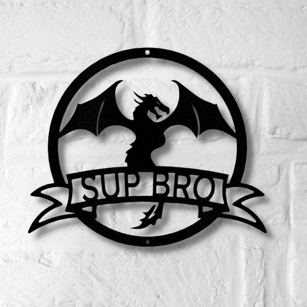 Custom Dragon Banner Gift, Dragon Ring Monogram, Dragon Metal Banner Sign, Custom Dragon Name Metal Art, Boys Room Décor, Hobbies Gift, Dragon Wall Décor