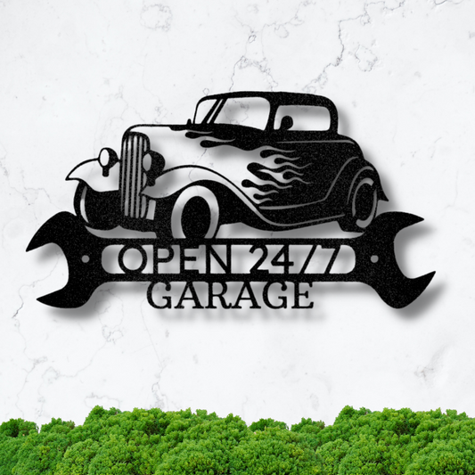 Personalized Garage Sign, Pop’s Workshop Gift, Custom Garage Sign, Men’s Garage Décor, Car Sign for  Garage, Mechanic Gift, Hot Rod Shop Monogram