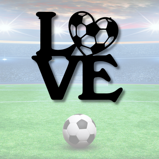 Soccer Love Metal Sign, Kids Bedroom Sign, Kids Room Décor, Birthday Gift Sign, Baby Room Sign, Metal Wall Hangings, Door Hanger, Soccer Lover Gift