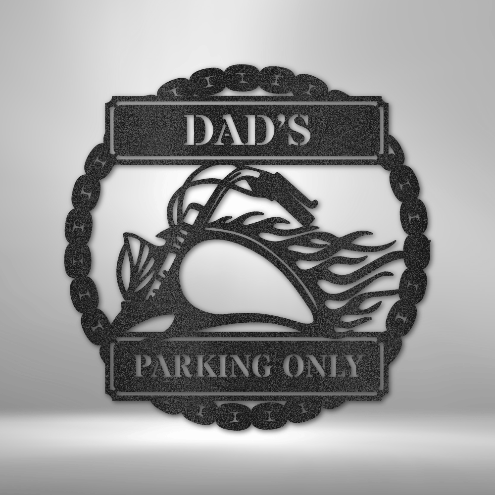 Custom Motorcycle Parking Metal Sign, Personalized Motorcycle Parking Plaque with Name, Birthday Gift For Bike Loving Dad, Christmas Gift For Biker Him