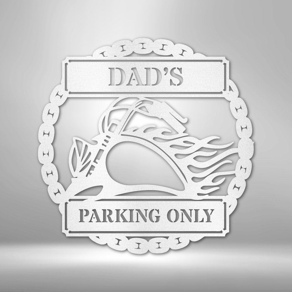 Custom Motorcycle Parking Metal Sign, Personalized Motorcycle Parking Plaque with Name, Birthday Gift For Bike Loving Dad, Christmas Gift For Biker Him