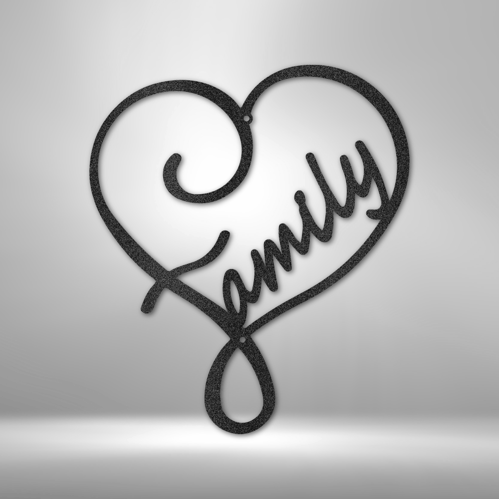 Family Love Metal Sign, Family Love  Metal Art Sign, Welcoming Sign Art, Living Room Wall Hanging, Indoor Outdoor Wall Hanging,