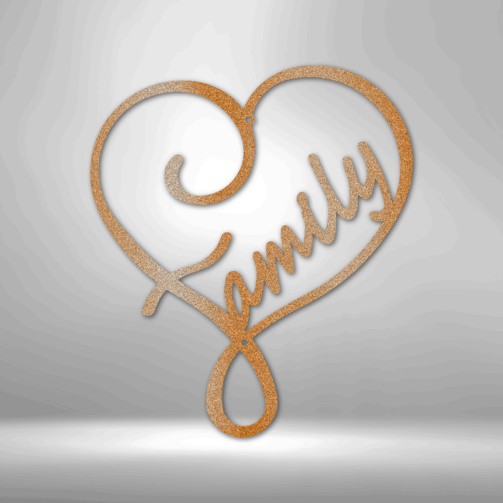 Family Love Metal Sign, Family Love  Metal Art Sign, Welcoming Sign Art, Living Room Wall Hanging, Indoor Outdoor Wall Hanging,