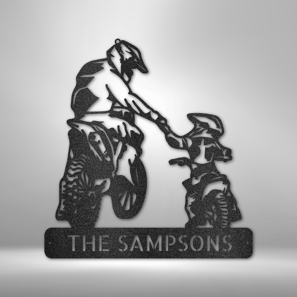 Custom Father and Son Motorcross Metal Sign, Personalized Father and Son Motocross Metal Plaque, Birthday Gift For Motocross Lover, Indoor Wall Hangings, Housewarming Gift For Him, Living Room Decor