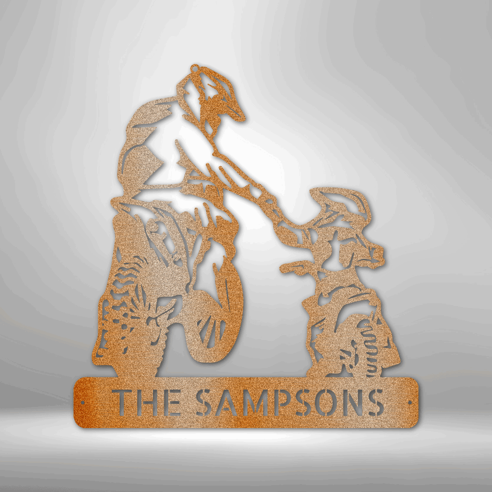 Custom Father and Son Motorcross Metal Sign, Personalized Father and Son Motocross Metal Plaque, Birthday Gift For Motocross Lover, Indoor Wall Hangings, Housewarming Gift For Him, Living Room Decor