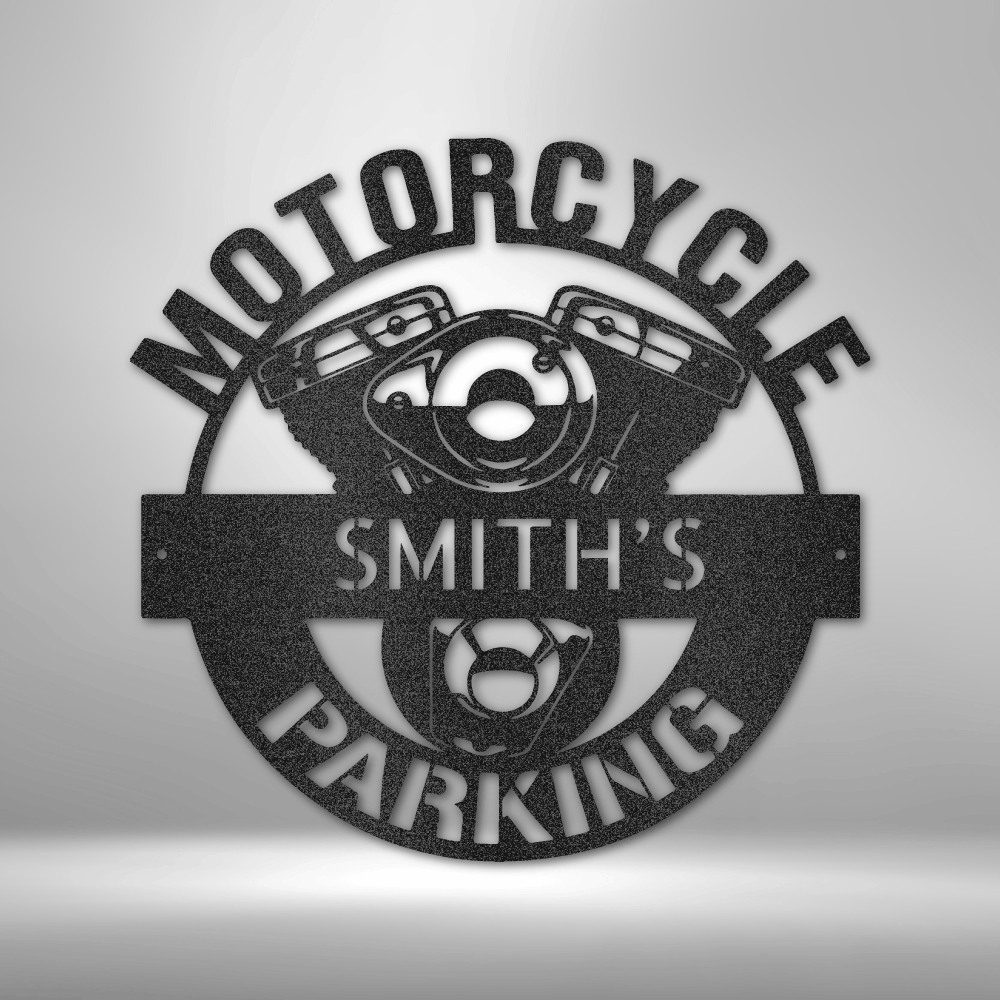 Custom Motorcycle Parking Metal Sign, Custom Workshop Sign, Motorbike Sign, Parking Yard Sign, Garage Door Hangings