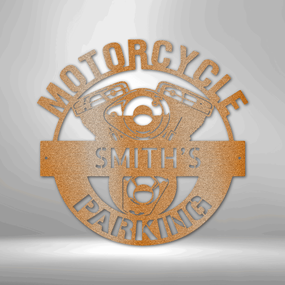 Custom Motorcycle Parking Metal Sign, Custom Workshop Sign, Motorbike Sign, Parking Yard Sign, Garage Door Hangings