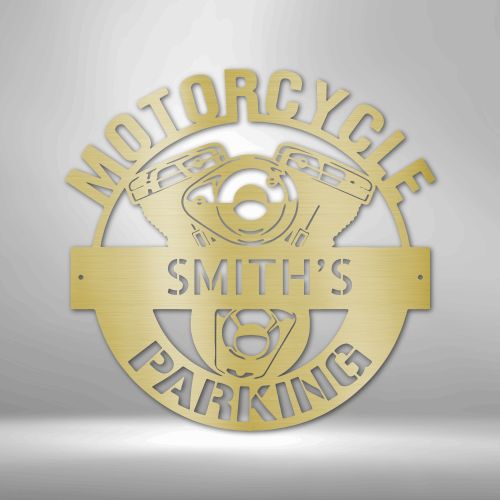 Custom Motorcycle Parking Metal Sign, Custom Workshop Sign, Motorbike Sign, Parking Yard Sign, Garage Door Hangings