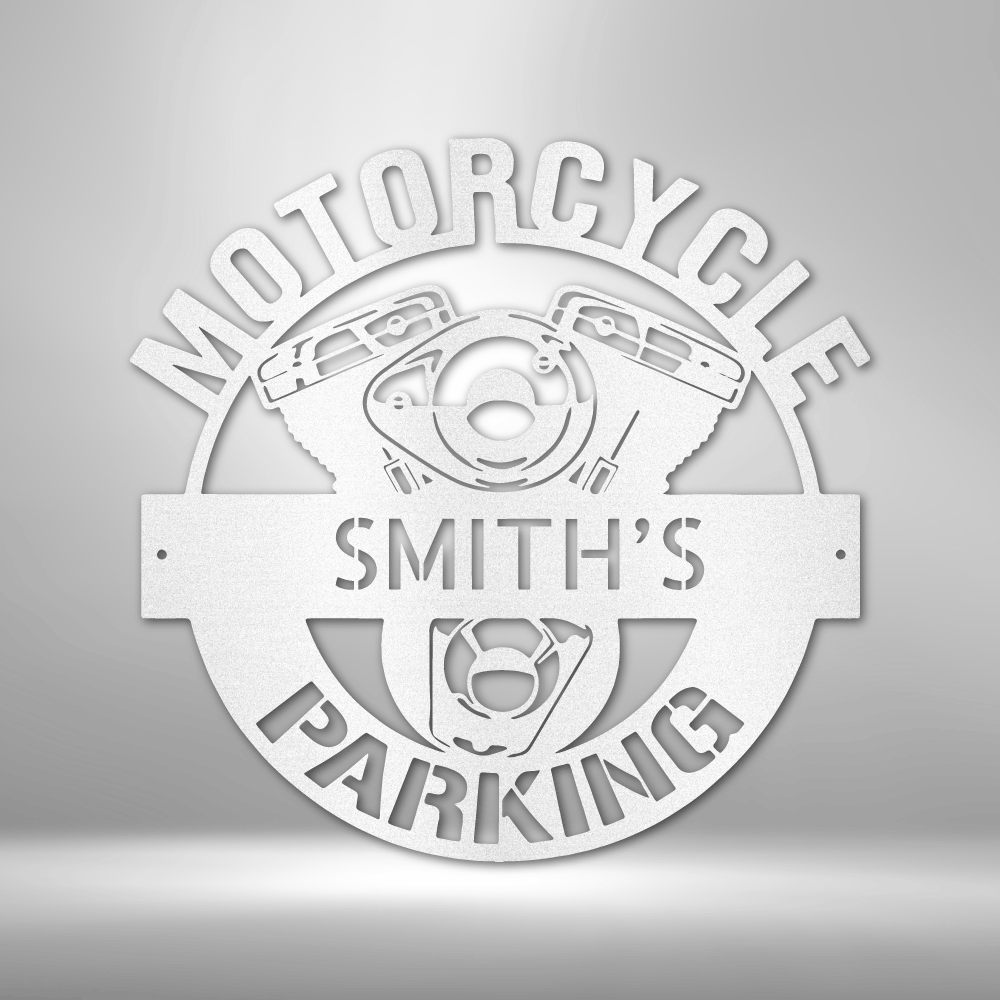 Custom Motorcycle Parking Metal Sign, Custom Workshop Sign, Motorbike Sign, Parking Yard Sign, Garage Door Hangings