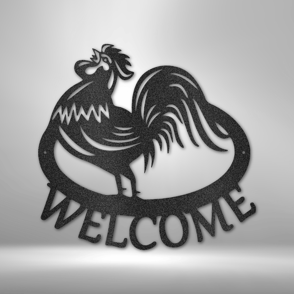 Welcome Home Metal Sign, Farm Rooster Metal Sign, Farmhouse Wall Hanging Decor,  Outdoor Indoor Decor, Porch Metal Sign