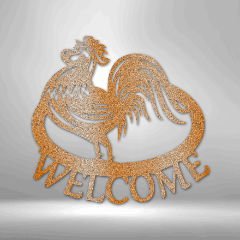 Welcome Home Metal Sign, Farm Rooster Metal Sign, Farmhouse Wall Hanging Decor,  Outdoor Indoor Decor, Porch Metal Sign