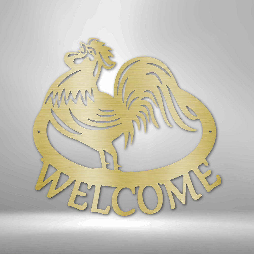 Welcome Home Metal Sign, Farm Rooster Metal Sign, Farmhouse Wall Hanging Decor,  Outdoor Indoor Decor, Porch Metal Sign