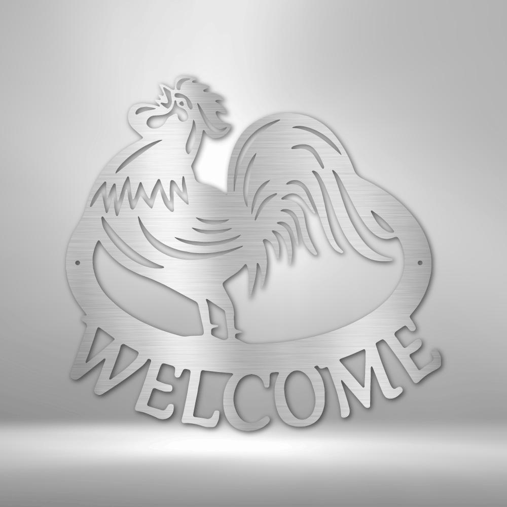 Welcome Home Metal Sign, Farm Rooster Metal Sign, Farmhouse Wall Hanging Decor,  Outdoor Indoor Decor, Porch Metal Sign