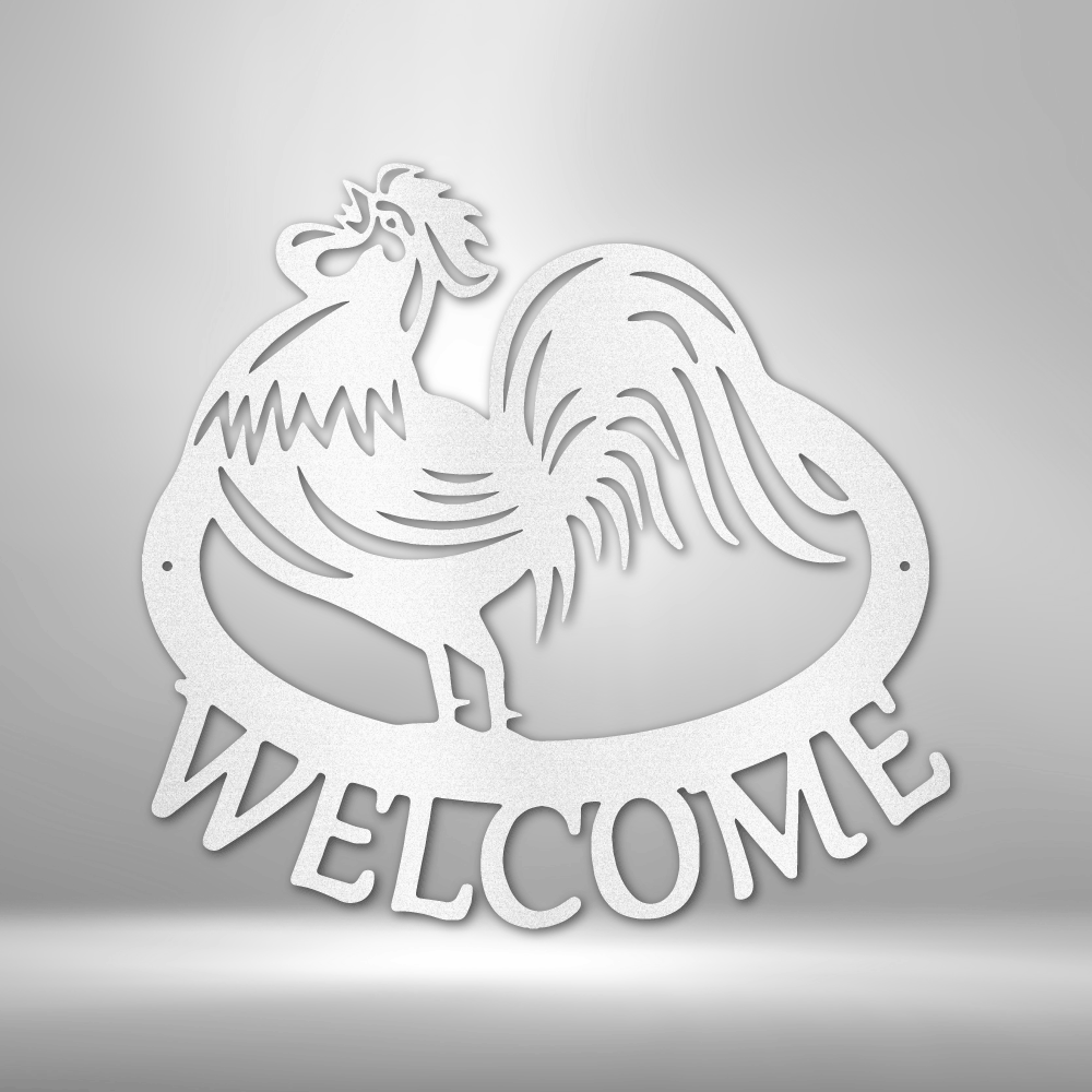 Welcome Home Metal Sign, Farm Rooster Metal Sign, Farmhouse Wall Hanging Decor,  Outdoor Indoor Decor, Porch Metal Sign