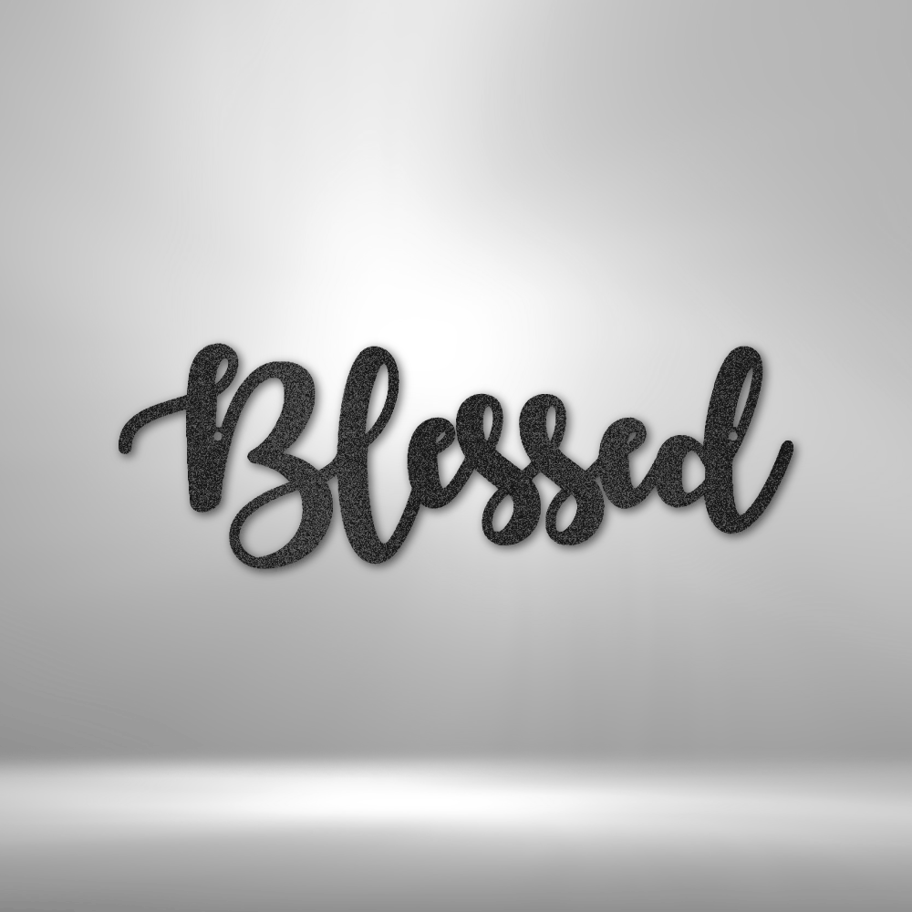 Blessed Script Metal Sign, Wall Art Hangings, Interior Decoration, Housewarming Gifts for Amazing Mom, Birthday Gift for Mom.