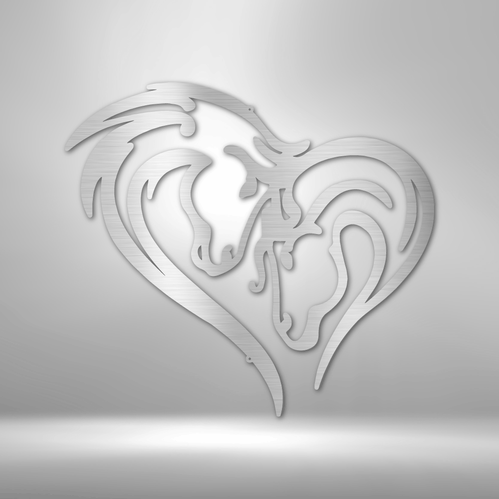 Horse Love Metal Sign For Home Wall Decoration, Horse Heart Metal Sign ,Living Room Decor For Pony Lover, Indoor Home Hanging, Birthday Gift For Horse Lover.