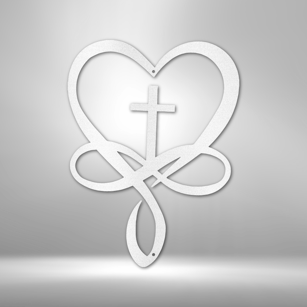 Love Infinity Cross Metal  Sign, Valentines Day Metal Art Gift For Romantic Wife, Metal Art Decor For Newlyweds, Housewarming Gift For New Couple