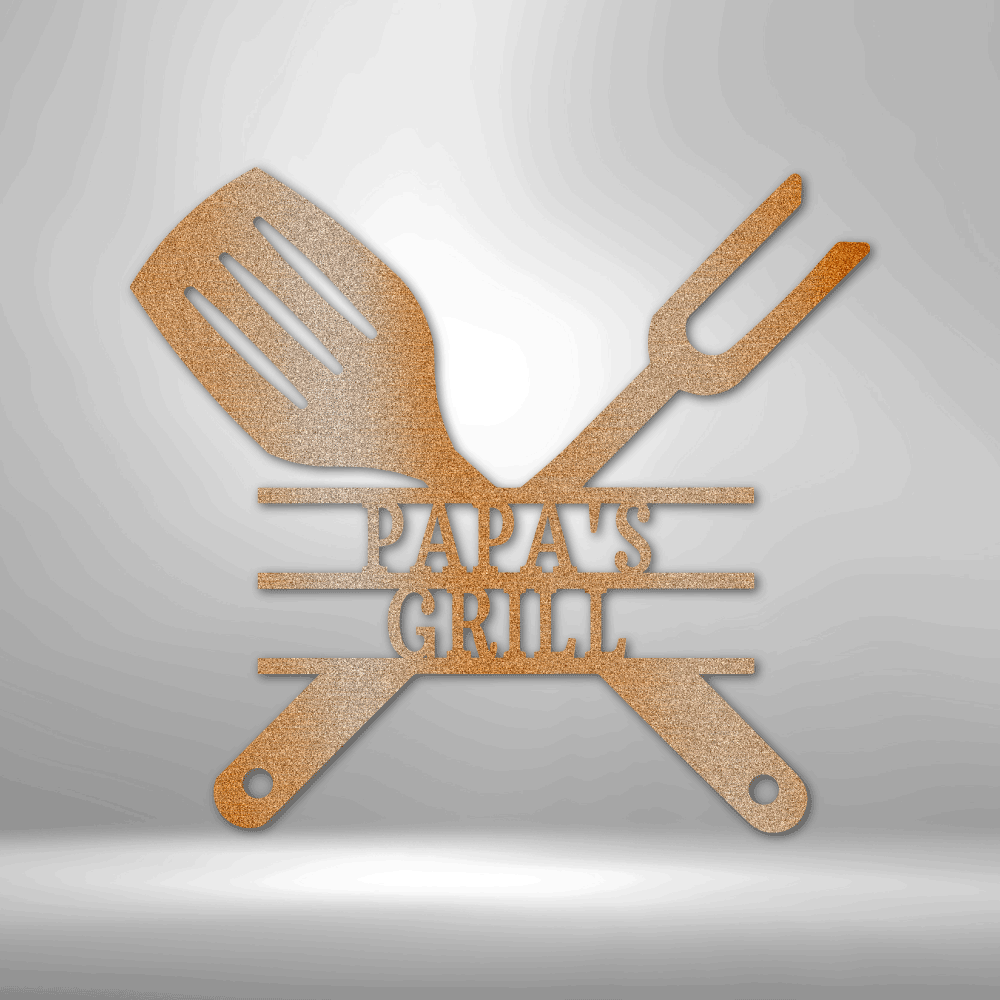 Customizable Grilling Utensils Metal Art, Indoor Outdoor Decor, Kitchen Guru Metal Art, Personalized Barbeque Lover Gift, Housewarming Gift, Fathers Day Gift For Chef Dad