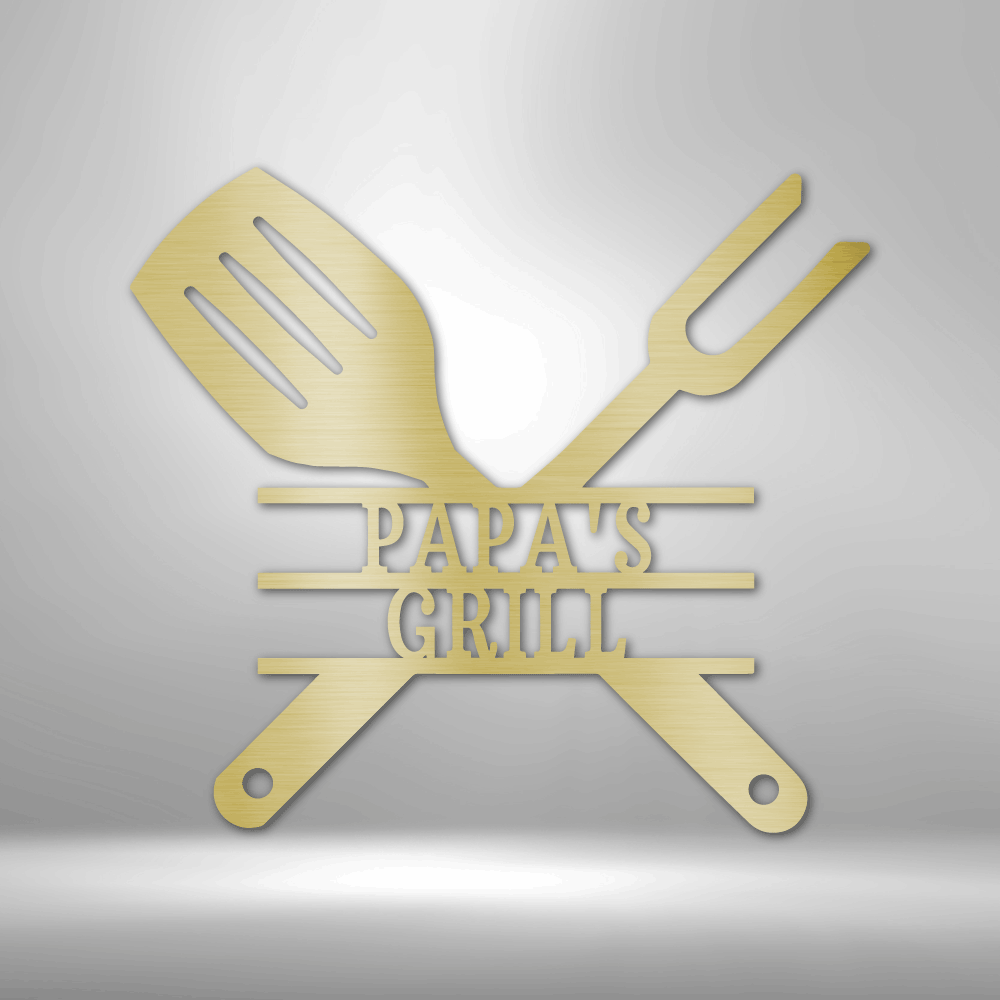 Customizable Grilling Utensils Metal Art, Indoor Outdoor Decor, Kitchen Guru Metal Art, Personalized Barbeque Lover Gift, Housewarming Gift, Fathers Day Gift For Chef Dad