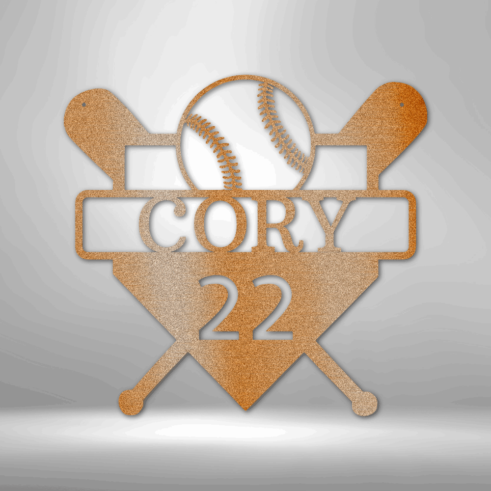 Personalized Baseball Metal Art, Custom Name Metal Art Sport Décor, Sport Enthusiasts Gift, Father Day Gift, Boys Room Art