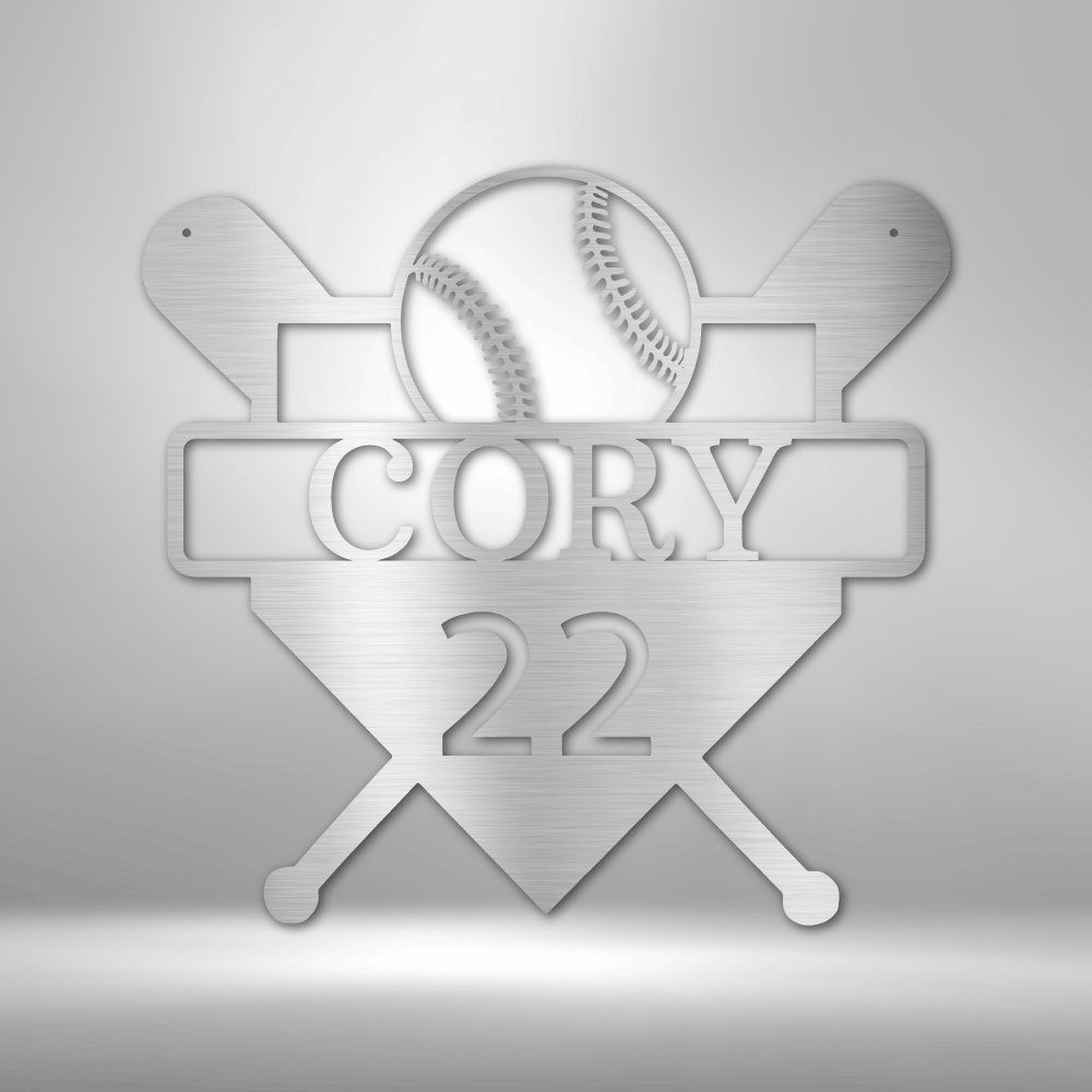 Personalized Baseball Metal Art, Custom Name Metal Art Sport Décor, Sport Enthusiasts Gift, Father Day Gift, Boys Room Art