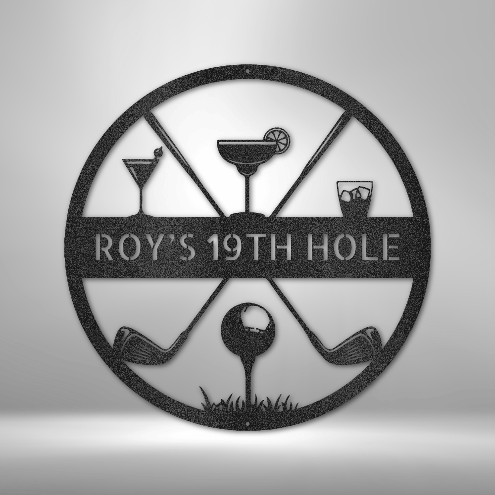 Personalized 19th Hole Golf Metal Sign, Custom Metal Golf  Gift For Golfer Dad, 19th hole Sign, Golf Wall Art Decor, Birthday Gift for Him, Sports Lover  Wall Decoration