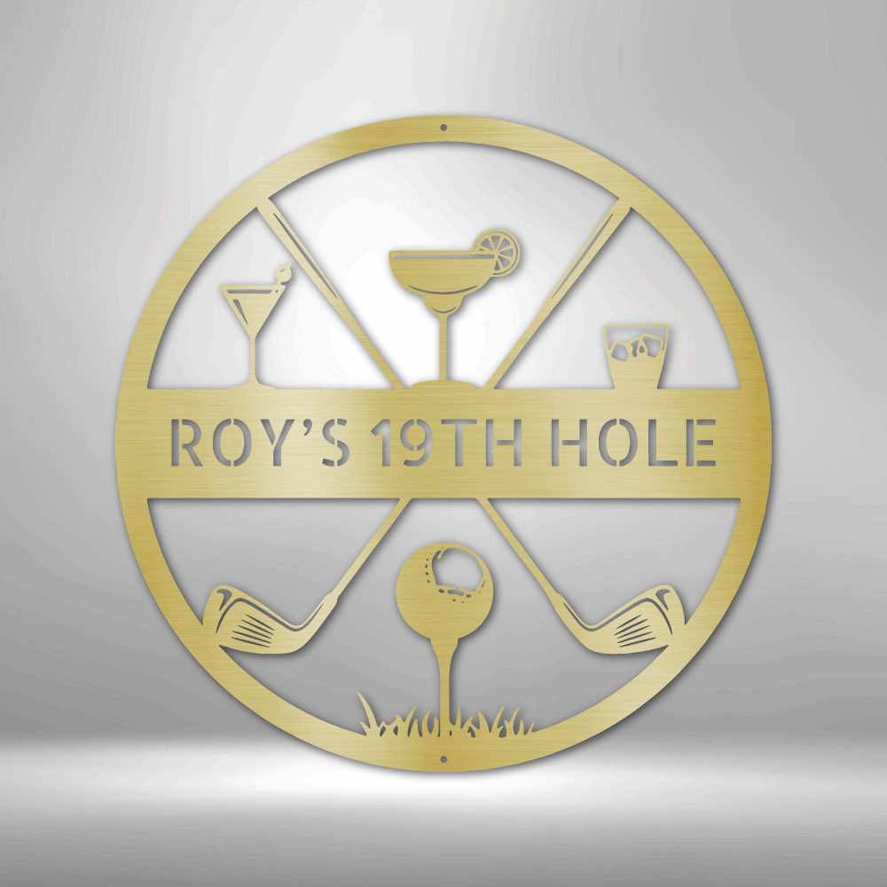 Personalized 19th Hole Golf Metal Sign, Custom Metal Golf  Gift For Golfer Dad, 19th hole Sign, Golf Wall Art Decor, Birthday Gift for Him, Sports Lover  Wall Decoration