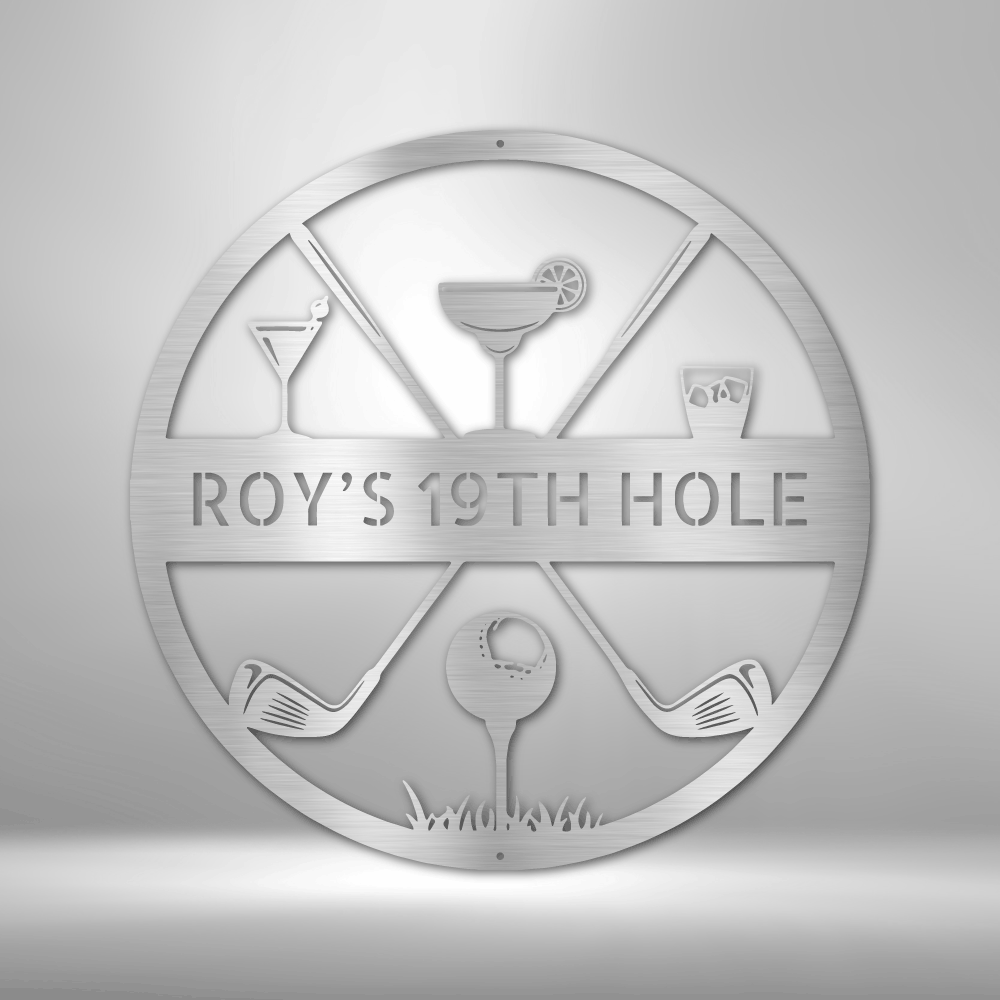 Personalized 19th Hole Golf Metal Sign, Custom Metal Golf  Gift For Golfer Dad, 19th hole Sign, Golf Wall Art Decor, Birthday Gift for Him, Sports Lover  Wall Decoration