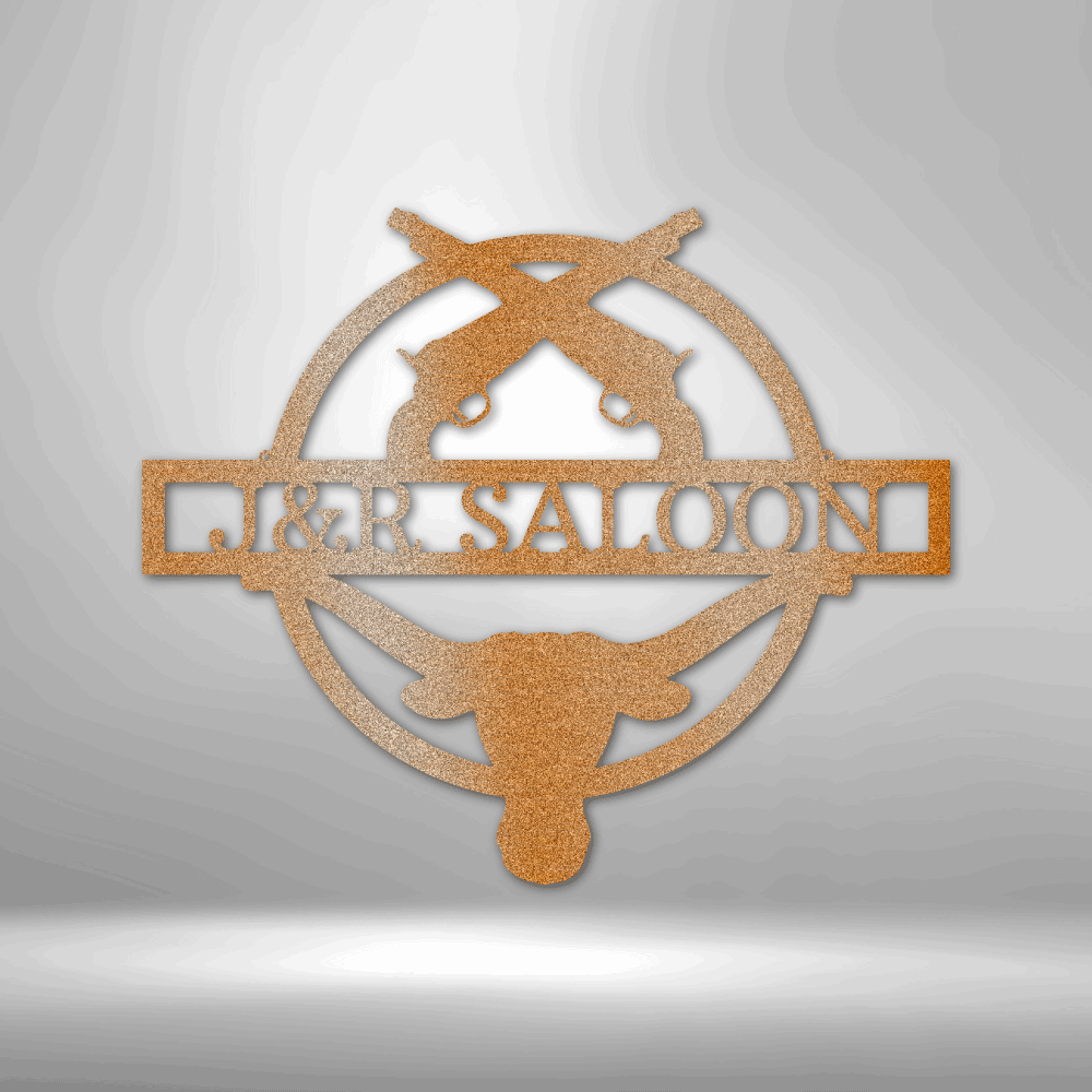 Personalized Saloon Metal Sign, Custom Wild West Style  Saloon  Gift For Bar Owner Father, Front Door Decor , Indoor Outdoor Wall Hanging, Address Art Sign.