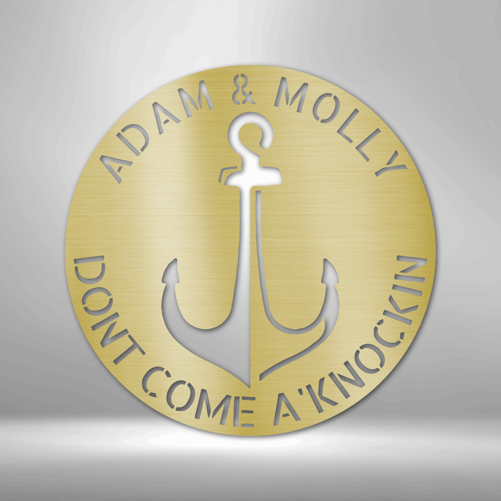 Personalized Anchor Metal Sign, Custom Anchor Door Hanging, Front Door Decor, Housewarming Gift For Him, Kids Room Door Hanging, Birthday Gift For Him